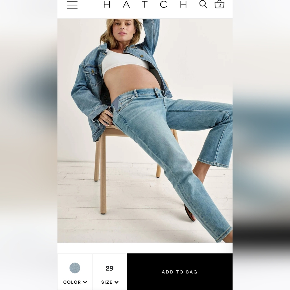 Hatch Kick Crop Light Blue Jean 29
